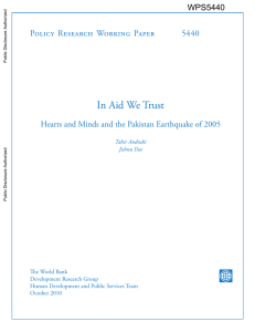 In Aid We Trust Policy Research Working Paper 5440