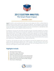 W 2012 ELECTION ANALYSIS: The Smart Power Impact