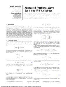 Attenuated Fractional Wave Equations With Anisotropy Mark M. Meerschaert