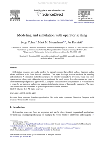 Modeling and simulation with operator scaling Serge Cohen , Mark M. Meerschaert