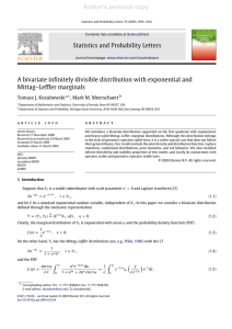 Author's personal copy Statistics and Probability Letters Mittag–Leffler marginals
