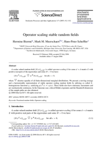 Operator scaling stable random fields Hermine Bierm´e , Mark M. Meerschaert ,