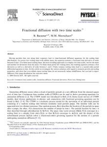 Fractional diffusion with two time scales ARTICLE IN PRESS B. Baeumer