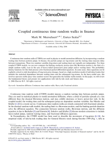 Coupled continuous time random walks in ﬁnance ARTICLE IN PRESS