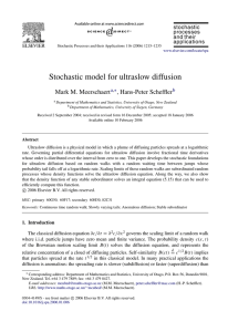 Stochastic model for ultraslow diffusion Mark M. Meerschaert , a
