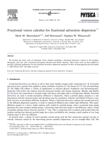 Fractional vector calculus for fractional advection–dispersion ARTICLE IN PRESS Mark M. Meerschaert