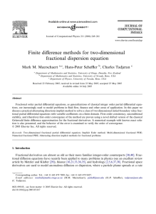 Finite diﬀerence methods for two-dimensional fractional dispersion equation Mark M. Meerschaert