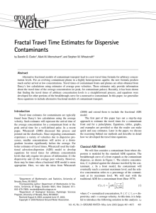 Fractal Travel Time Estimates for Dispersive Contaminants Abstract by Danelle D. Clarke