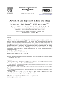 Advection and dispersion in time and space ARTICLE IN PRESS B. Baeumer