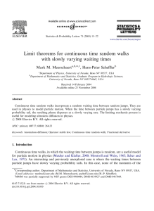 Limit theorems for continuous time random walks ARTICLE IN PRESS