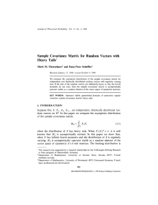 Sample Covariance Matrix for Random Vectors with Heavy Tails Mark M. Meerschaert