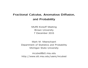 Fractional Calculus, Anomalous Diﬀusion, and Probability
