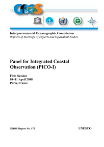 Panel for Integrated Coastal Observation (PICO-I)  Intergovernmental Oceanographic Commission