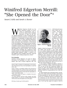 W Winifred Edgerton Merrill: “She Opened the Door”*