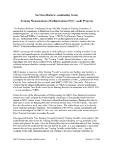 Northern Rockies Coordinating Group  Training Memorandum of Understanding (MOU) Audit Program