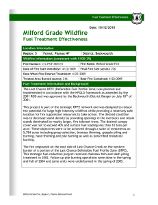 Milford Grade Wildfire Fuel Treatment Effectiveness  CA-PNF-000151