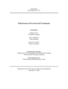 Effectiveness of Pre-Fire Fuel Treatments