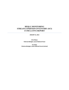HFQLG MONITORING STREAM CONDITION INVENTORY (SCI) CUMULATIVE REPORT