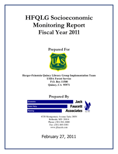 HFQLG Socioeconomic Monitoring Report Fiscal Year 2011