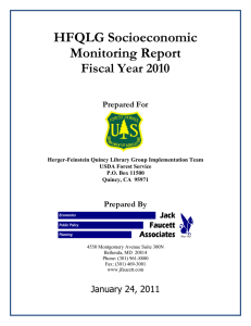 HFQLG Socioeconomic Monitoring Report Fiscal Year 2010