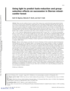 Using light to predict fuels-reduction and group- conifer forest