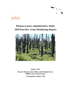 Plumas-Lassen Administrative Study 2010 Post-fire Avian Monitoring Report