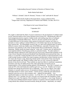 Understanding Seasonal Variation in Detection of Martens Using Radio-Marked Individuals