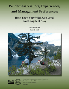 Wilderness Visitors, Experiences, and Management Preferences: How They Vary With Use Level