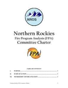 Northern Rockies Committee Charter Fire Program Analysis (FPA)