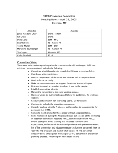 NRCG Prevention Committee Meeting Notes – April 29, 2005 Bozeman, MT