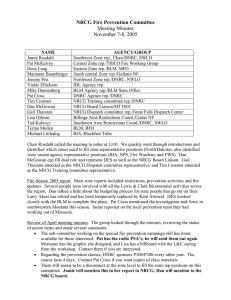 NRCG Fire Prevention Committee Meeting Minutes November 7-8, 2005