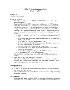 NRTC Training Committee Notes October 24, 2007