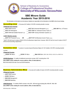 SBE Minors Guide Academic Year 2015-2016