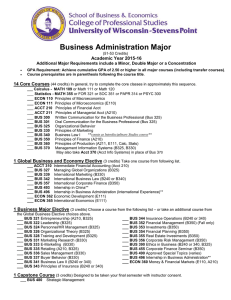 Business Administration Major  Academic Year 2015-16