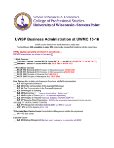 UWSP Business Administration at UWMC 15-16