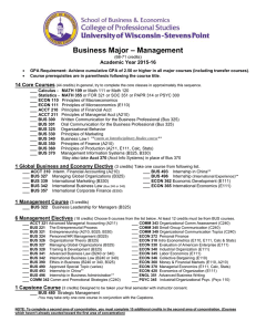 – Management Business Major Academic Year 2015-16
