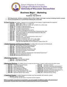 – Marketing Business Major Academic Year 2015-16