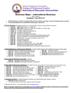 – International Business Business Major Academic Year 2014-15