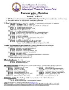 – Marketing Business Major Academic Year 2014-15