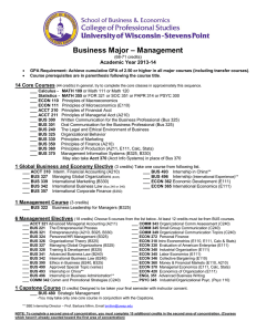 Business Major – Management Academic Year 2013-14