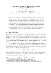 Martingale Transforms Goodness-Of-Fit tests in Regression Models by Estate V. Khmaladze