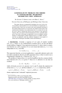 GOODNESS-OF-FIT PROBLEM FOR ERRORS IN NONPARAMETRIC REGRESSION: DISTRIBUTION FREE APPROACH B