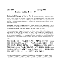 STT 200         ... Lecture Outline 1 - 14 - 09