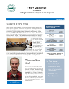 Students Share Ideas Title V Grant (HSI) Newsletter