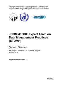 JCOMM/IODE Expert Team on Data Management Practices (ETDMP)