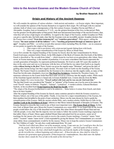 Intro to the Ancient Essenes and the Modern Essene Church... by Brother Nazariah, D.D. Origin and History of the Ancient Essenes