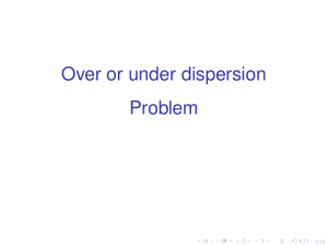 Over or under dispersion Problem 1/15