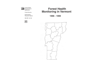 Forest Health Monitoring in Vermont 1996 - 1999