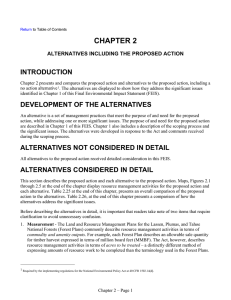 CHAPTER 2 INTRODUCTION ALTERNATIVES INCLUDING THE PROPOSED ACTION