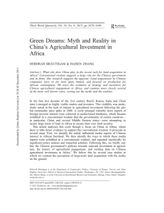 Green Dreams: Myth and Reality in ’s Agricultural Investment in China Africa